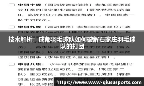 技术解析：成都羽毛球队如何破解石家庄羽毛球队的打团